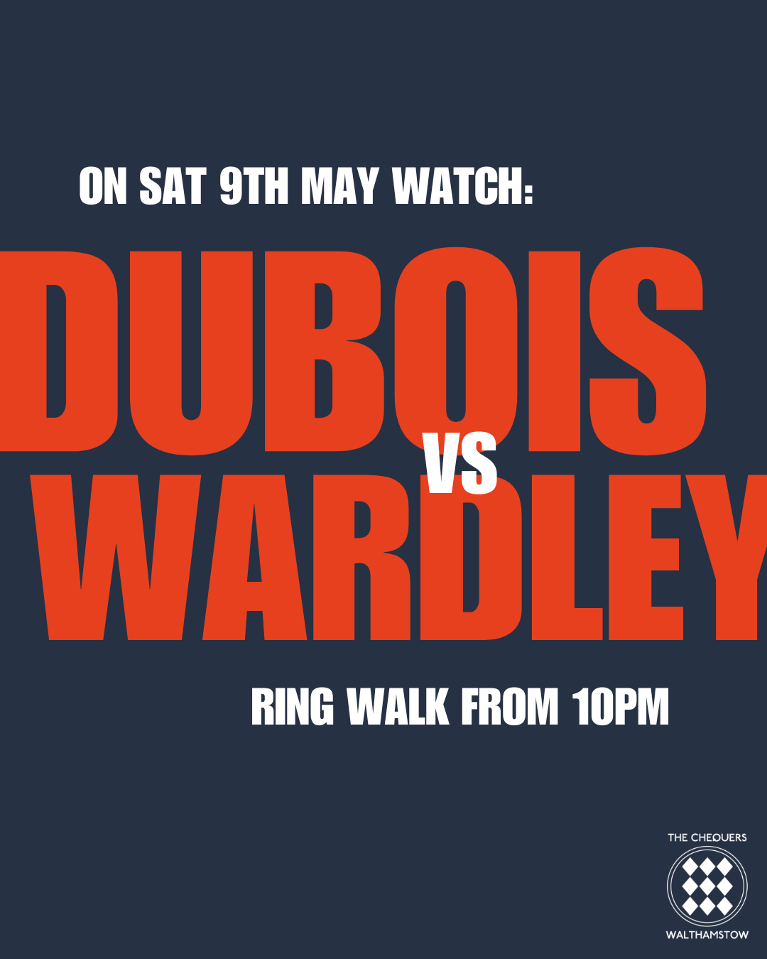 Poster for Dubois v Wardley fight May 9th